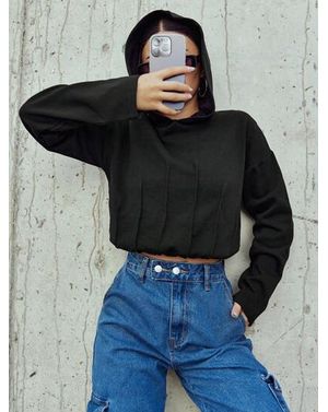 Hanorac crop Shein cu gluga 24MAE36010