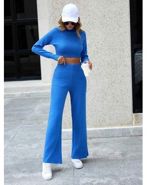 Compleu Shein cu bluza si pantaloni evazati 24MAE36028