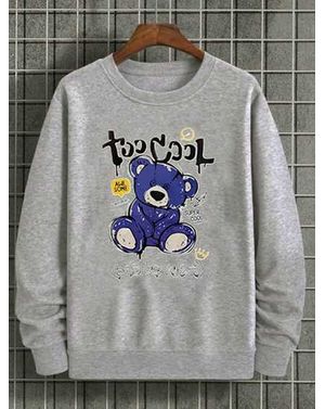 Bluza din bumbac Shein cu imrpimeu barbati 24MAE36030