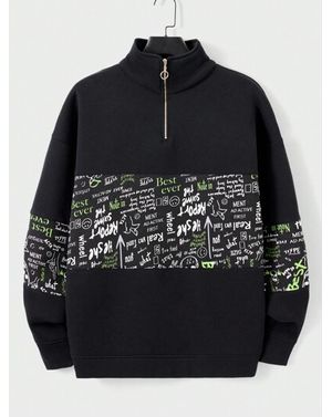 Bluza Shein cu fermoar la baza gatului barbati 24MAE36041