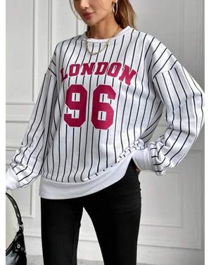 Bluza din bumbac Shein in dungi 24MAE36084