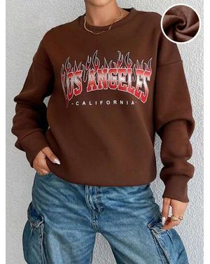 Bluza Shein din bumbac cu imprimeu si mansete elastice 24MAE36099