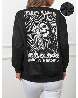 Bluza Shein cu imprimeu pe spate si mansete elastice 24MAE36102