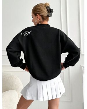 Bluza Shein comoda cu imprimeu pe spate 24MAE36130