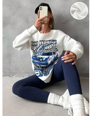 Bluza din bumbac Shein cu imprimeu 24MAE36180