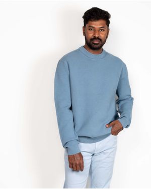 Pulover tricotat cu guler rotund 24MKF06014