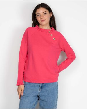 Bluza uni din bumbac cu nasturi la baza gatului N241258004