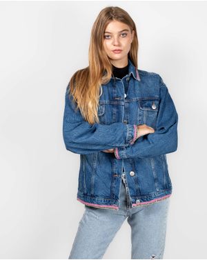 Jacheta din denim cu nasturi metalici 24KOSF2001