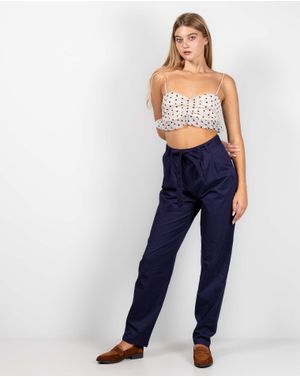 Pantaloni Weekday din bumbac cu cordon in talie 24POS47235