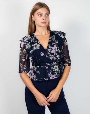 Bluza decoltata Vero Moda cu imprimeu floral 24POS47M27