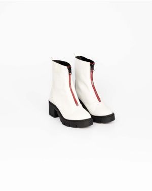 Ghete Aeros din piele naturala cu talpa in contrast 24HAT44041