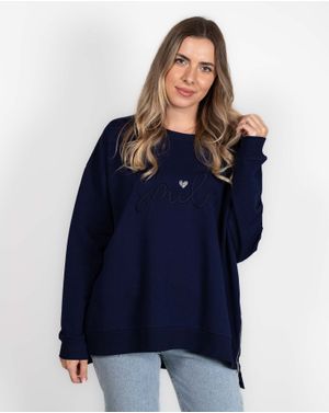 Bluza oversize din bumbac cu maneca lunga 24ALNB8004