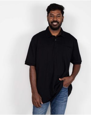 Tricou polo din bumbac cu guler ascutit 24KOSX0001