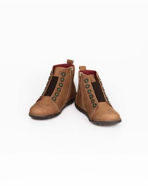 Ghete Jumper din piele naturala cu fermoar lateral 24HAT44049