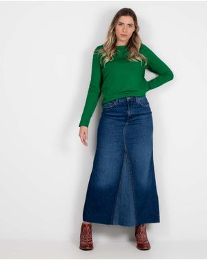 Fusta din denim cu talie inalta 24KOSS0003