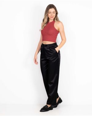 Pantaloni eleganti cu aspect satinat 24KOSV3005