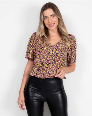 Bluza VILA cu maneca scurta si imprimeu floral 24POS47L81