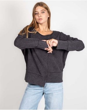 Bluza asimetrica din bumbac 24KOSU5001