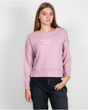 Bluza cu maneca lunga si mesaj imprimat 24MUR36007