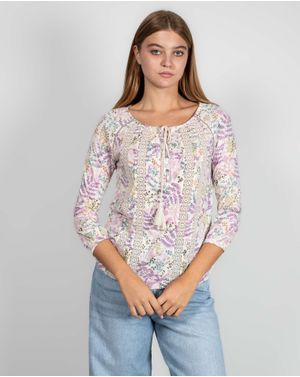Bluza cu imprimeu si maneca trei sferturi N241232001