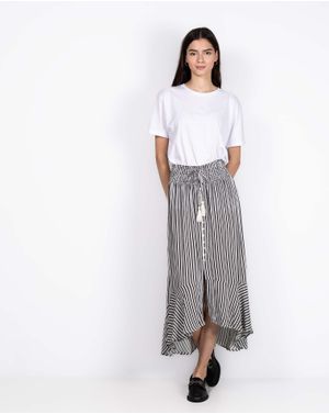 Fusta cu talie elastica si nasturi pe mijloc 24MAB02029