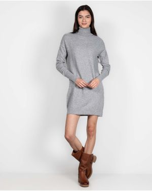 Rochie scurta din tricot cu guler intors 24MKF05041