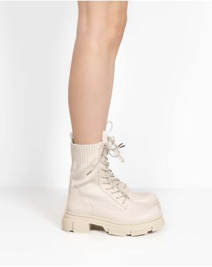 Cizme scurte Adam’s tip ciorap cu siret 24HAT37031