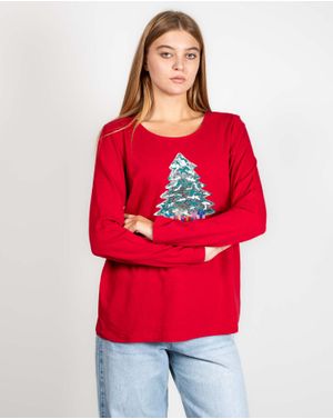 Bluza din bumbac cu tematica de Craciun N240157100