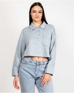 Bluza crop cu nasturi si guler ascutit 23MAY14034