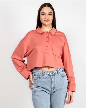 Bluza crop cu nasturi la baza gatului 23MAY14035