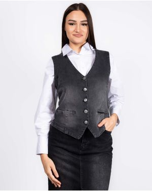 Vesta din denim cu model brodat 24KOSP0001