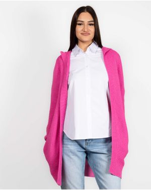 Cardigan din bumbac tricotat fara inchidere 24MKF04073
