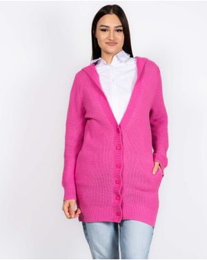 Cardigan uni din bumbac cu gluga 24MKF04074