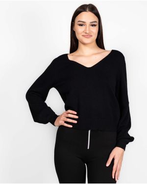 Pulover moale cu decolteu 24MKF04092