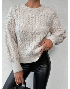 Pulover din tricot Shein cu aplicatii 24MAE37021