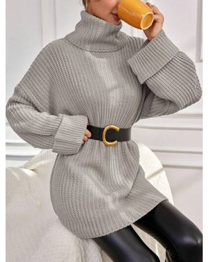 Rochie Shein din tricot cu guler inalt 24MAE37071