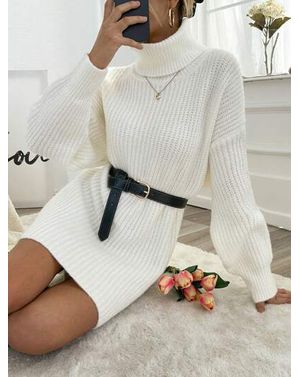 Rochie Shein tricotata cu guler intors si maneci largi 24MAE37123