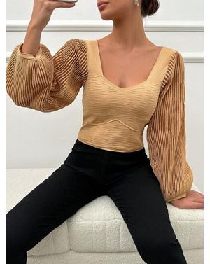 Bluza Shein cu decolteu si maneci largi 24MAE37133
