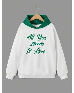Hanorac din bumbac Shein cu imprimeu motivational pentru copii 24MAE37181