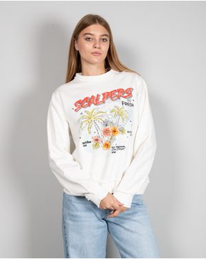 Bluza din bumbac cu imprimeu si sclipici 24KOSO5007