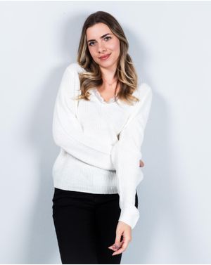 Pulover uni cu dantela la baza gatului 24MKF04139