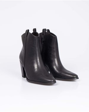 Botine Corina cu toc bloc si fermoar 24CHL02005