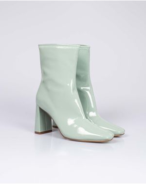 Botine lacuite Corina cu toc inalt si fermoar 24CHL02009