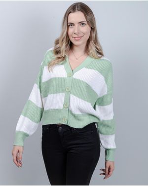 Cardigan tricotat cu dungi si nasturi 24MKF03003