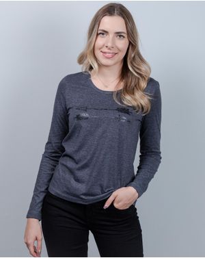 Bluza din bumbac cu maneci lungi N240953021