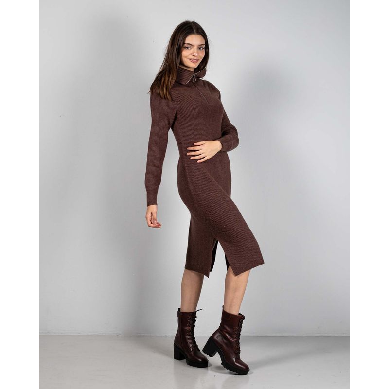 Rochie-din-tricot-cu-maneca-lunga-si-fermoar-la-baza-gatului-24MKF04208