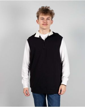 Vesta din bumbac cu fermoar la baza gatului N241439002