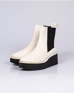 Ghete chelsea Fly London din piele naturala cu talpa inalta 24FLY02018