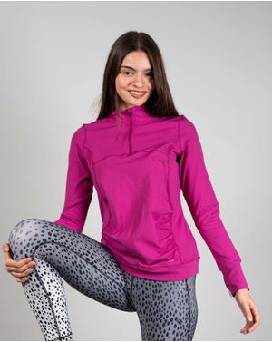 Bluza sport cu fermoar la baza gatului 24YEL36002