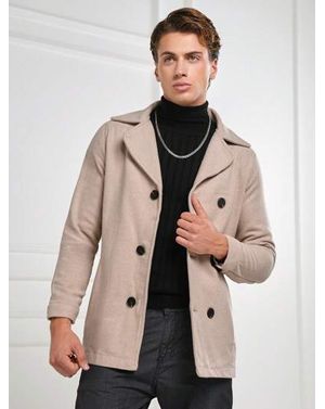 Palton Shein cu nasturi pentru barbati 24MAE38008